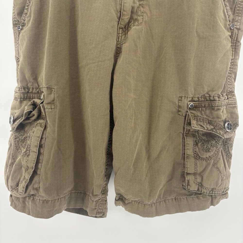 Affliction Black Premium Cargo Shorts Brown Ripstop Y2K Grunge Utility Men 38 - Picture 5 of 13
